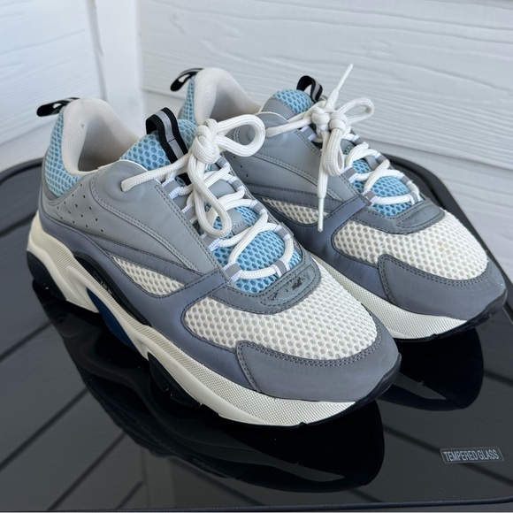 Dior B22 Reflective Sneakers White Blue Sz US 9 EU 42 VTG OG - Picture 1 of 9